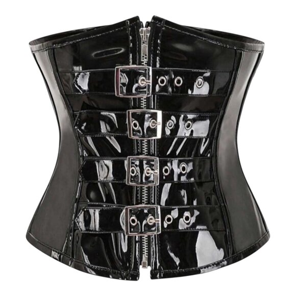 The Unbranded Brand Accessories - Women Punk Style Zipper Closure Bustier Waist Belt Cropped Corset